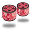 Skin Wrap Decal Set 2 Pack for Amazon Echo Dot 2 - Gothic Punk Pattern Red (2nd Generation ONLY - Echo NOT Included) view 1