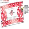 Skin Wrap Decal Set 2 Pack for Amazon Echo Dot 2 - Gothic Punk Pattern Red (2nd Generation ONLY - Echo NOT Included) view 3
