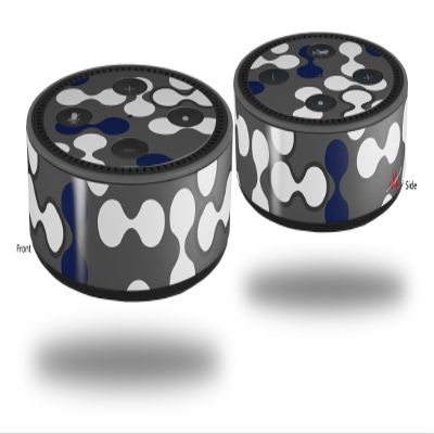 Skin Wrap Decal Set 2 Pack for Amazon Echo Dot 2 - Locknodes 04 Navy Blue (2nd Generation ONLY - Echo NOT INCLUDED)