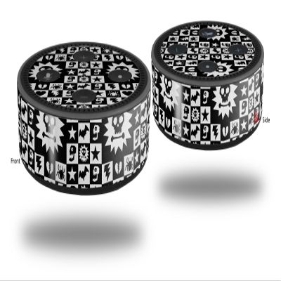 Skin Wrap Decal Set 2 Pack for Amazon Echo Dot 2 - Gothic Punk Pattern (2nd Generation ONLY - Echo NOT Included)
