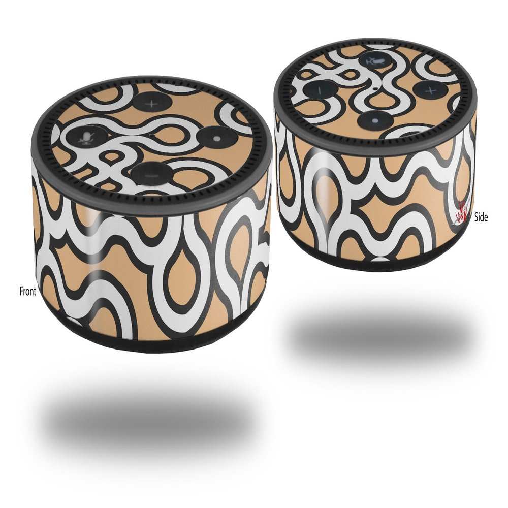Skin Wrap Decal Set 2 Pack for Amazon Echo Dot 2 - Locknodes 03 Peach (2nd Generation ONLY - Echo NOT Included)
