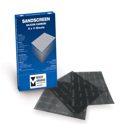 Mercer Industries 210320-9 x 11 Silicon Carbide Sandscreen Sheets, Grit 320 (25 pack)