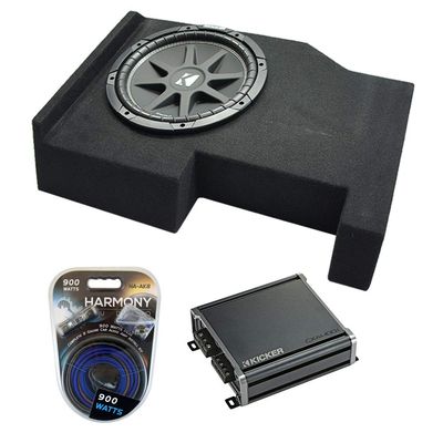American Sound Connection Compatible with 2014-2018 Chevy Silverado Crew Cab Kicker Bundle Comp C12 Single 12 Sub Box CXA400.1