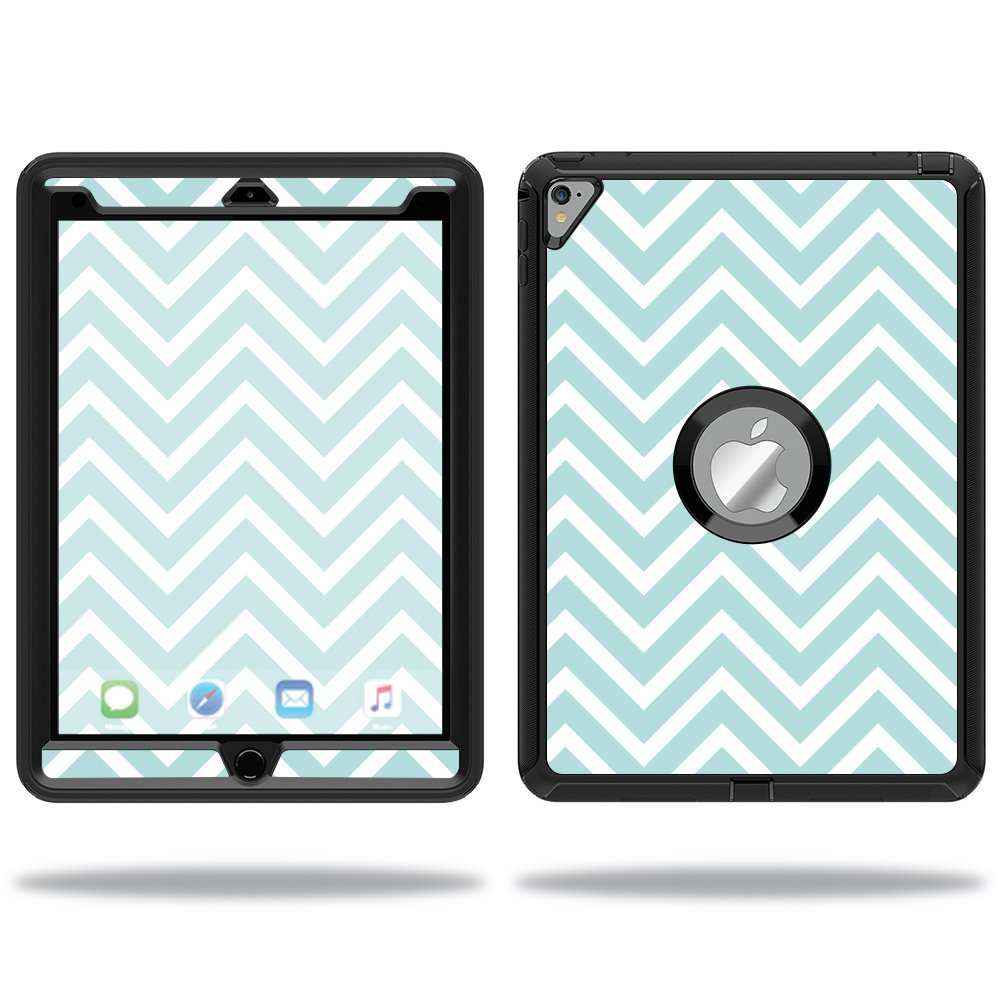 MightySkins Skin Compatible with OtterBox Defender Apple iPad Pro 9.7 Case wrap Cover Sticker Skins Aqua Chevron