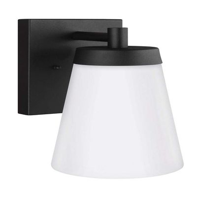 Generation Lighting 8638601-12 Transitional One Light Outdoor Wall Lantern from Seagull - Renville Collection in Black Finish, 100 Total Watts, 10.25 Inch Height