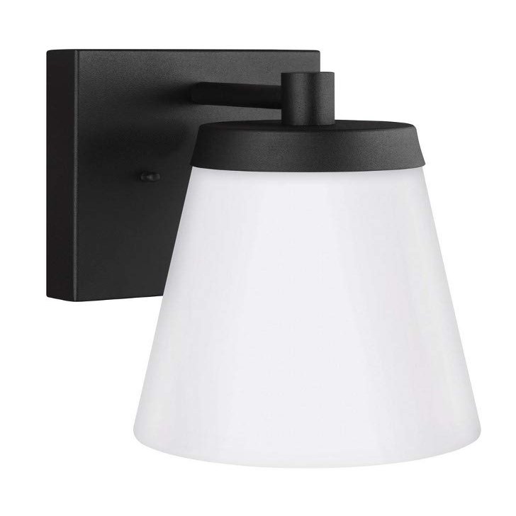 Generation Lighting 8638601-12 Transitional One Light Outdoor Wall Lantern from Seagull - Renville Collection in Black Finish, 100 Total Watts, 10.25 Inch Height