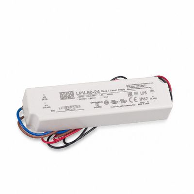 Transformateur ou Source d'alimentation MEANWELL LPV-6024V 60W 24V tanche IP67AC/DC Externe