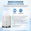 Reverse Osmosis Water Storage Pressure Tank 4.5 Gallon (3.2 Gal Capacity) RO-132 Plus Tank Valve and 1/4" Tubing by Oceanic Water Systems view 4