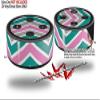 Skin Wrap Decal Set 2 Pack for Amazon Echo Dot 2 - Zig Zag Teal Pink and Gray (2nd Generation ONLY - Echo NOT Included) view 2