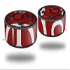 Skin Wrap Decal Set 2 Pack for Amazon Echo Dot 2 - Love and Peace Red (2nd Generation ONLY - Echo NOT Included) view 1