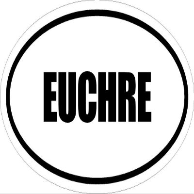 3" Printed Euro Style Oval Euchre Decal Sticker dcor Great Size for Mug Phone case Hard Hats and Helmets.