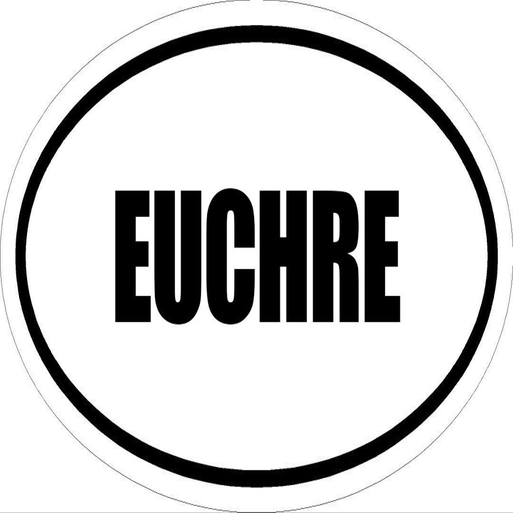 3" Printed Euro Style Oval Euchre Decal Sticker dcor Great Size for Mug Phone case Hard Hats and Helmets.