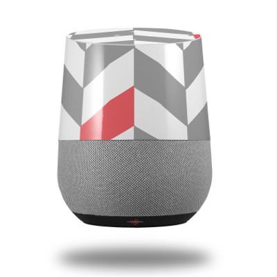Chevrons Gray and Coral - Decal Style Skin Wrap fits Google Home Original (Google Home NOT Included)
