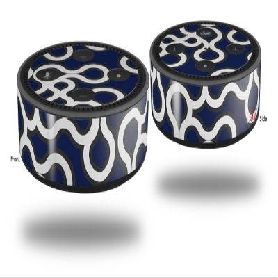Skin Wrap Decal Set 2 Pack for Amazon Echo Dot 2 - Locknodes 03 Navy Blue (2nd Generation ONLY - Echo NOT Included)