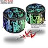 Skin Wrap Decal Set 2 Pack for Amazon Echo Dot 2 - Skull Checker Rainbow (2nd Generation ONLY - Echo NOT Included) view 2