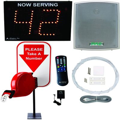 Alzatex Take-a-Number System w/ 2-Digit Ticket Number w/Voice Announce for Waiting Line Management