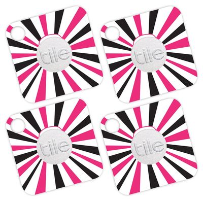 MightySkins Skin Compatible with Tile Mate - Pink Star Rays | Protective, Durable, and Unique Vinyl Decal wrap Cover | Easy to Apply, Remove, and Change Styles | Made in The USA
