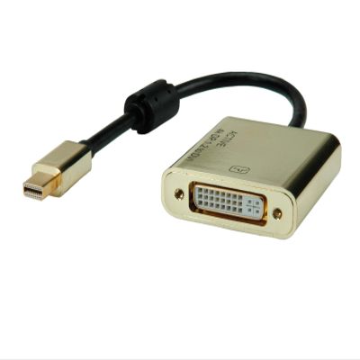 Rotronic ROLINE Gold Mini Displayport DVI Adapter with Cable | Mini-DP St - DVI Bu | 0.10 m