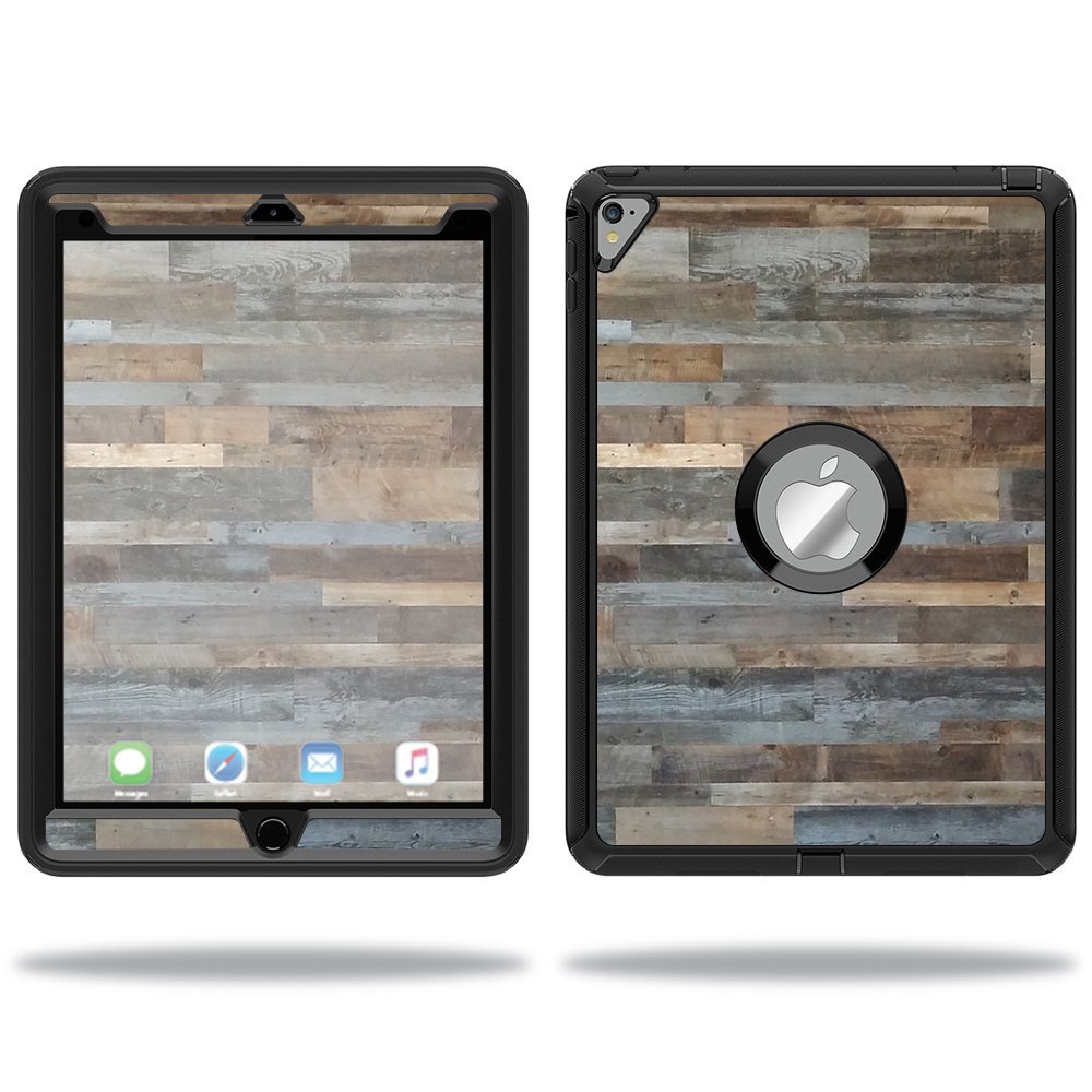 MightySkins Skin Compatible with OtterBox Defender Apple iPad Pro 9.7 Case wrap Cover Sticker Skins Gray Wood