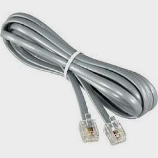 3 PACK Telephone Line Cord 7 Ft Silver Satin 4 Conductor Telephone patch cord with RJ11 connectors