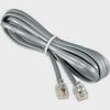 3 PACK Telephone Line Cord 7 Ft Silver Satin 4 Conductor Telephone patch cord with RJ11 connectors view 1