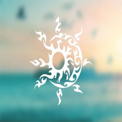 Tribal Sun Moon - Vinyl Decal - Car Truck Laptop - Select Size