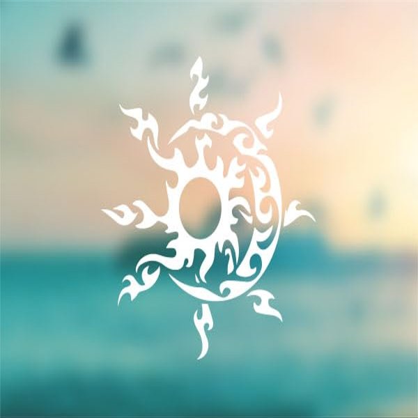 Tribal Sun Moon - Vinyl Decal - Car Truck Laptop - Select Size