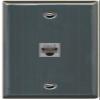 RiteAV 1 Gang 1 Port Cat6 Ethernet Wall Plate - Stainless Steel view 2
