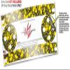 Skin Wrap Decal Set 2 Pack for Amazon Echo Dot 2 - Scattered Skulls Yellow (2nd Generation ONLY - Echo NOT Included) view 3