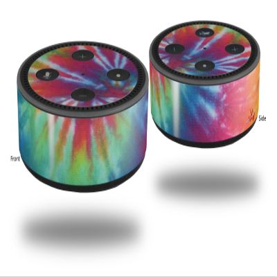 Skin Wrap Decal Set 2 Pack for Amazon Echo Dot 2 - Tie Dye Swirl 104 (2nd Generation ONLY - Echo NOT Included)