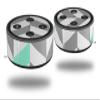 Skin Wrap Decal Set 2 Pack for Amazon Echo Dot 2 - Chevrons Gray and Seafoam (2nd Generation ONLY - Echo NOT Included) view 1