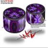 Skin Wrap Decal Set 2 Pack for Amazon Echo Dot 2 - Abstract Floral Purple (2nd Generation ONLY - Echo NOT Included) view 2