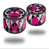 Skin Wrap Decal Set 2 Pack for Amazon Echo Dot 2 - Pink Skulls and Stars (2nd Generation ONLY - Echo NOT Included) view 1