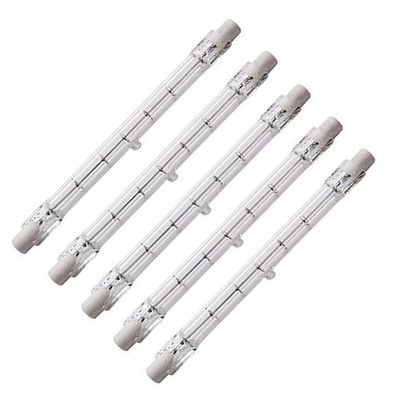 CTKcom 300 Watt 4.6 Inch T3 Halogen Bulbs (5 Pack) - J Type 118mm R7S Double Ended Halogen Bulbs Filament Flood Lights Quartz Tube Lamps 120V