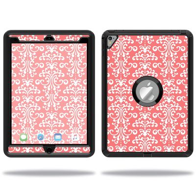 MightySkins Skin Compatible with OtterBox Defender Apple iPad Pro 9.7 Case wrap Cover Sticker Skins Coral Damask