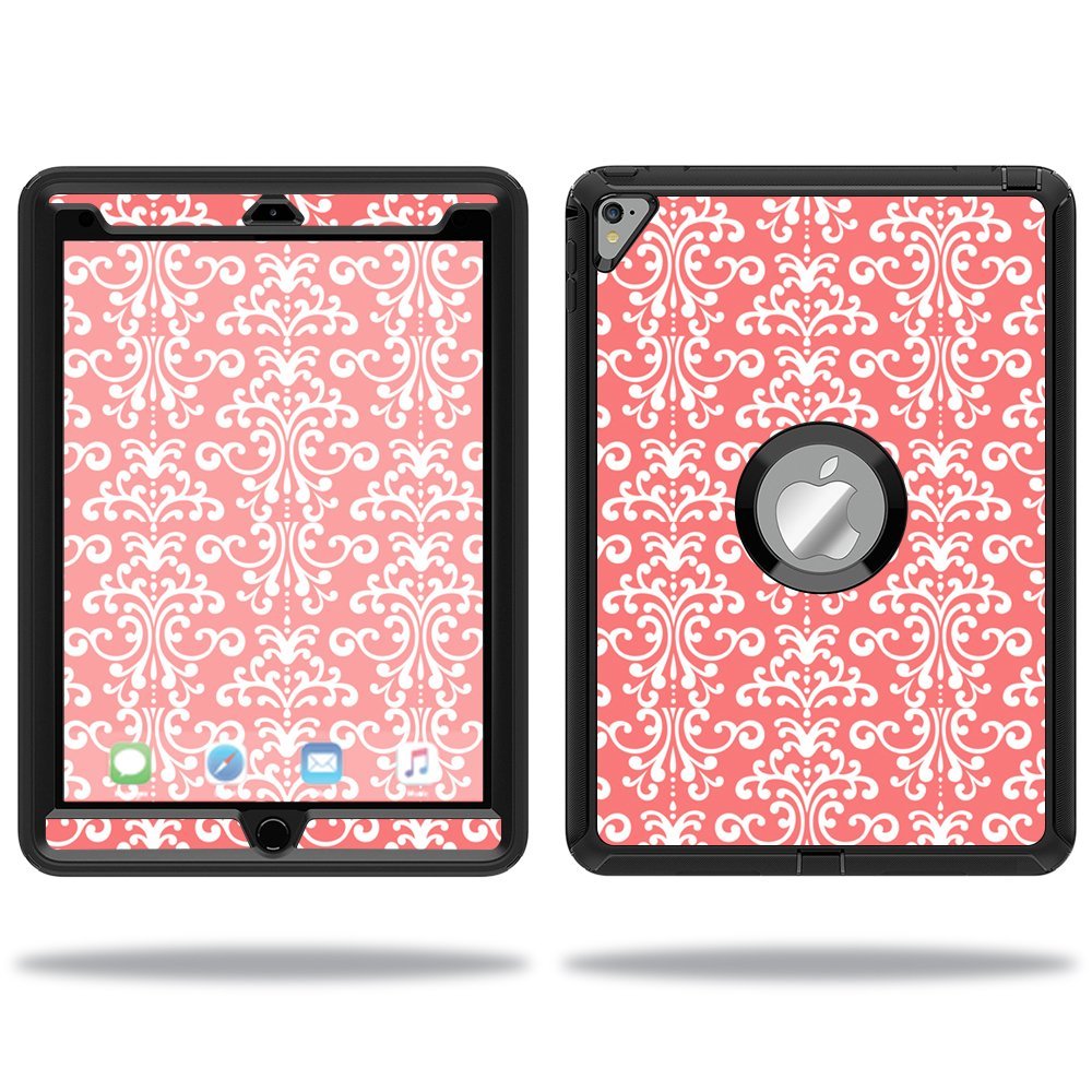 MightySkins Skin Compatible with OtterBox Defender Apple iPad Pro 9.7 Case wrap Cover Sticker Skins Coral Damask