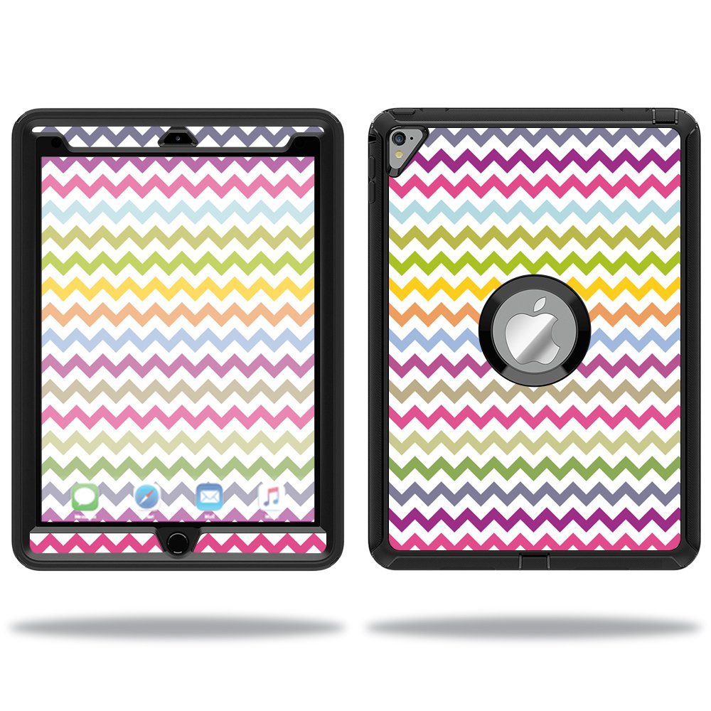 MightySkins Skin Compatible with OtterBox Defender Apple iPad Pro 9.7 Case wrap Cover Sticker Skins Rainbow Chevron