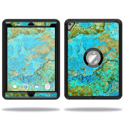 MightySkins Skin Compatible with OtterBox Defender Apple iPad Pro 9.7 Case wrap Cover Sticker Skins Teal Marble