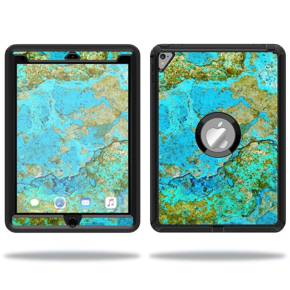 MightySkins Skin Compatible with OtterBox Defender Apple iPad Pro 9.7 Case wrap Cover Sticker Skins Teal Marble