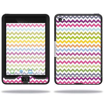 MightySkins Skin Compatible with Lifeproof Apple iPad Mini 4 Case nuud Case wrap Cover Sticker Skins Rainbow Chevron