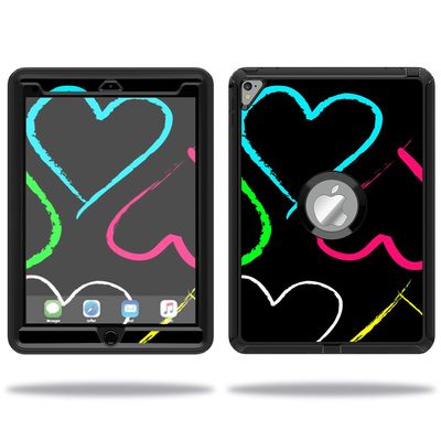 MightySkins Skin Compatible with OtterBox Defender Apple iPad Pro 9.7 Case wrap Cover Sticker Skins Hearts