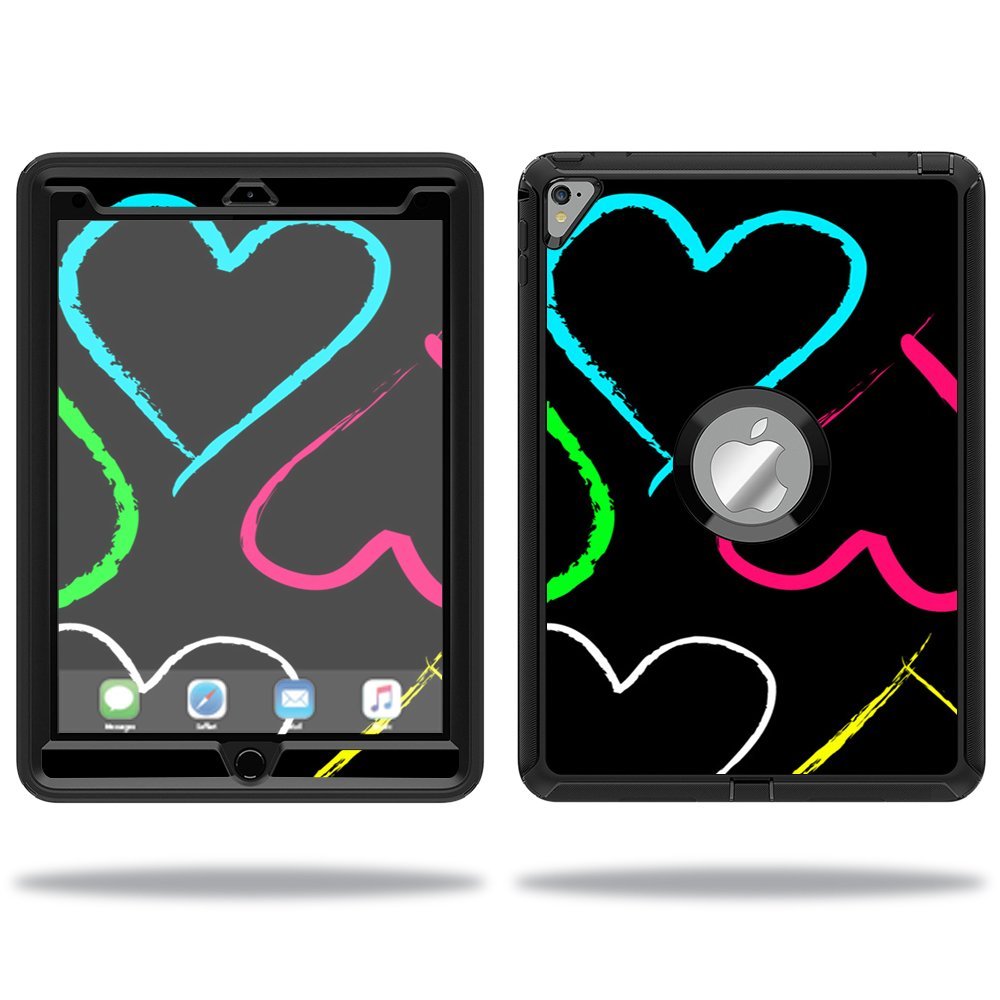 MightySkins Skin Compatible with OtterBox Defender Apple iPad Pro 9.7 Case wrap Cover Sticker Skins Hearts