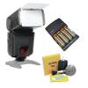 Bounce, Zoom & Swivel Head Flash Compatible With Sony Alpha A6500 + High Powered AC Rapid Charger With 4AA 2900 Mah Batteries + Multi-Interface Adapter view 1