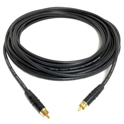 15 Foot Hi-Resolution RG59 RCA to RCA 75 Ohm Composite Video Cable Assembled by Custom Cable Connection