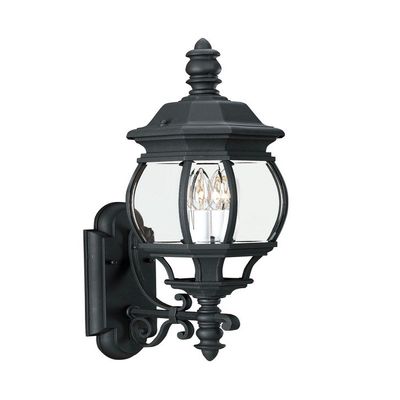 Generation Lighting 88201EN-12 Wynfield Outdoor Wall Sconce, 2-Light 7 Total Watts, Black