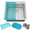 CozyBlock 25 Inches 16-Gauge Stainless Steel Topmount Drop-in Single Bowl Kitchen Sink in Brushed Stainless Steel Finish with Bottom Grid Set, Silicon Dishrack, Pot Mat, and Strainer view 1