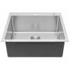CozyBlock 25 Inches 16-Gauge Stainless Steel Topmount Drop-in Single Bowl Kitchen Sink in Brushed Stainless Steel Finish with Bottom Grid Set, Silicon Dishrack, Pot Mat, and Strainer view 3