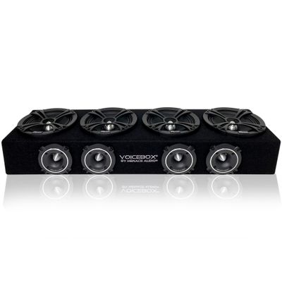 MENACE AUDIO Car Audio Midrange Enclosure 4 x 6.5 2000Watts VOICEBOX (MA-VB6525-4S) Silver