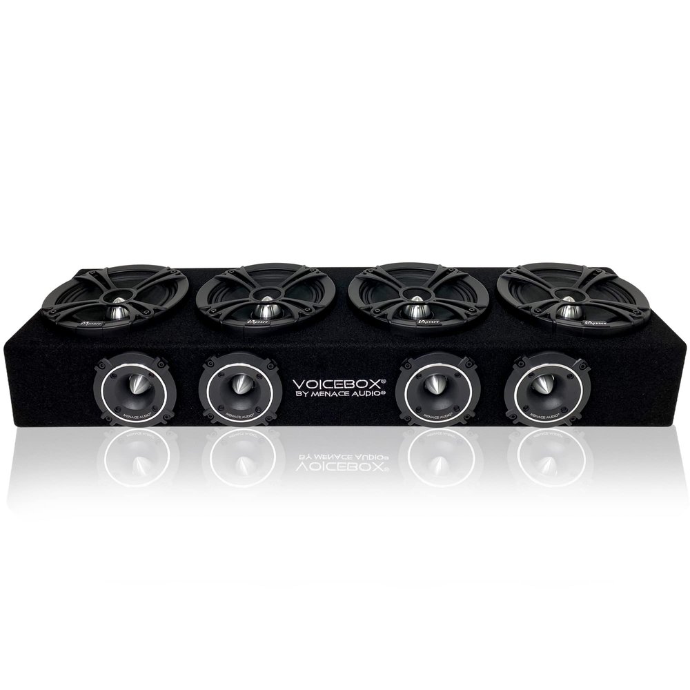 MENACE AUDIO Car Audio Midrange Enclosure 4 x 6.5 2000Watts VOICEBOX (MA-VB6525-4S) Silver