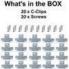 20 Pack (10 Pairs) Retrofit Recessed Downlight Housing C Clips with Self Tapping Screws for Down Light Can Lighting. Works with Torsion Spring to Hook Onto. view 2